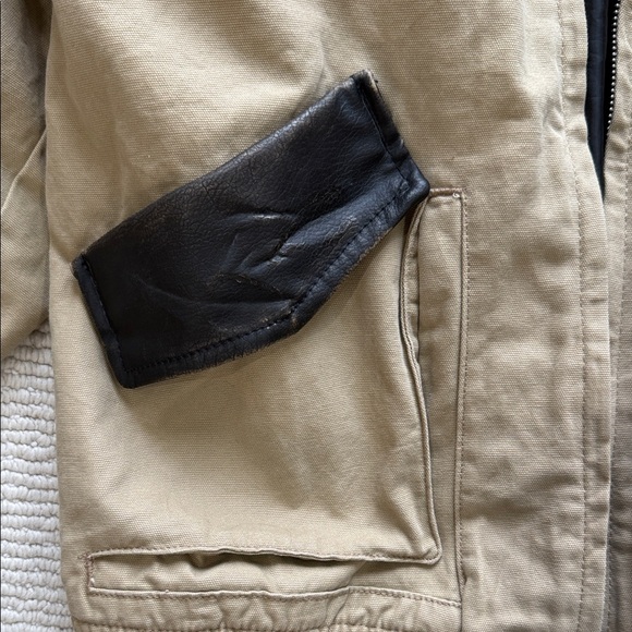 Wild Fable Khaki Work Jacket With Faux Leather Detail - Picture 5 of 8